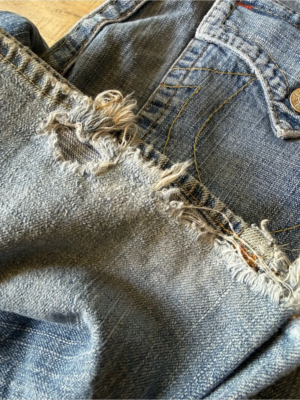 True Religion Ricky Bootcut Jeans Men’s 36x33 Made USA Distressed Y2K Faded